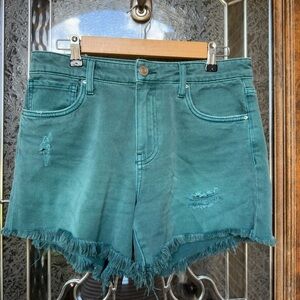 Kut from the Kloth Teal Distressed Jean Shorts